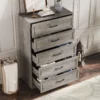 Vabches Dresser for Bedroom Wooden Chest of Drawers with Metal Handles 47'' Tall 5 Drawer Dresser Storage Organizer for Hallway